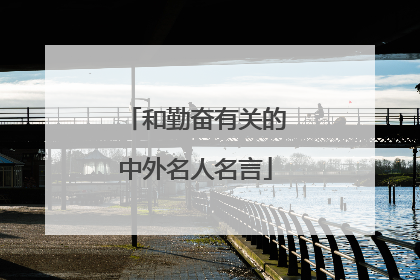 和勤奋有关的中外名人名言