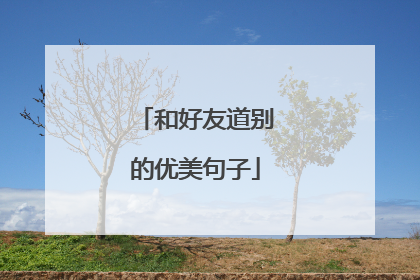 和好友道别的优美句子