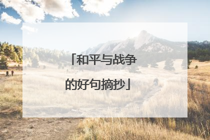 和平与战争的好句摘抄