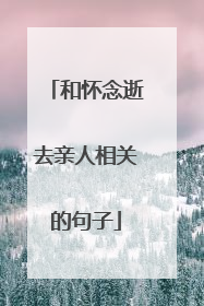 和怀念逝去亲人相关的句子