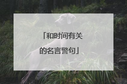 和时间有关的名言警句