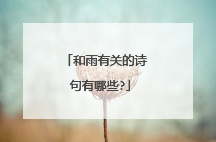 和雨有关的诗句有哪些?