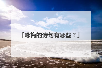 咏梅的诗句有哪些？