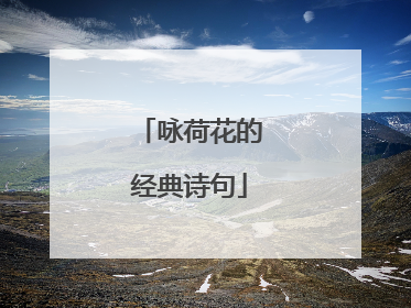 咏荷花的经典诗句