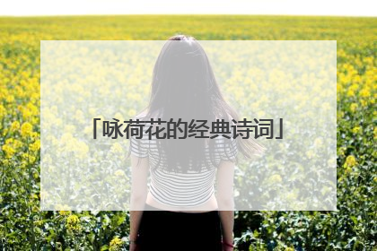 咏荷花的经典诗词