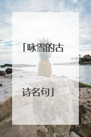 咏雪的古诗名句