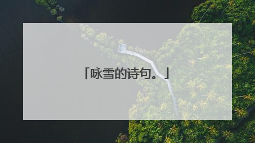 咏雪的诗句。