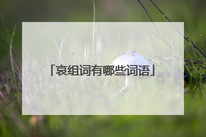 哀组词有哪些词语