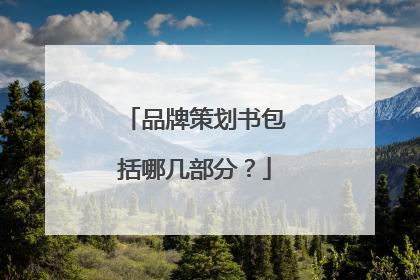 品牌策划书包括哪几部分?