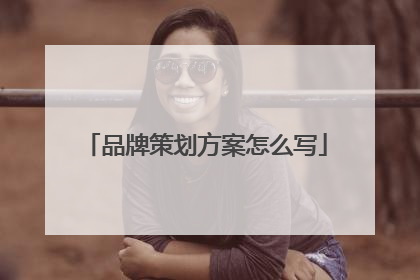 品牌策划方案怎么写