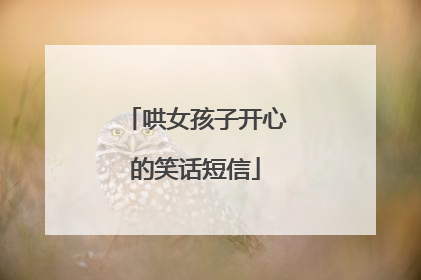 哄女孩子开心的笑话短信