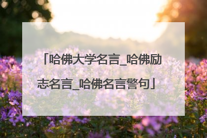 哈佛大学名言_哈佛励志名言_哈佛名言警句