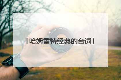 哈姆雷特经典的台词