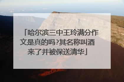 哈尔滨三中王玲满分作文是真的吗?其名称叫酒来了并被保送清华