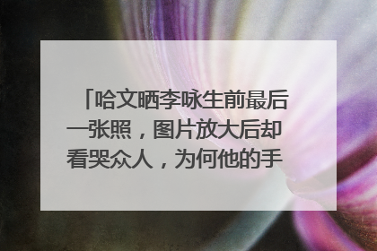 哈文晒李咏生前最后一张照，图片放大后却看哭众人，为何他的手势让人心疼？