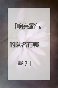 响亮霸气的队名有哪些？