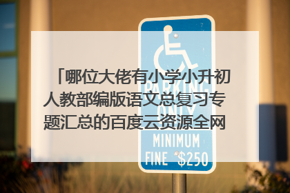 哪位大佬有小学小升初人教部编版语文总复习专题汇总的百度云资源全网在线求免费分享