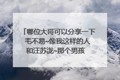 哪位大哥可以分享一下 毛不易~像我这样的人 和汪苏泷~那个男孩 这两首歌的吉他谱啊