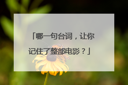 哪一句台词，让你记住了整部电影？
