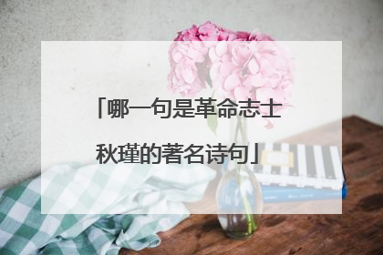 哪一句是革命志士秋瑾的著名诗句