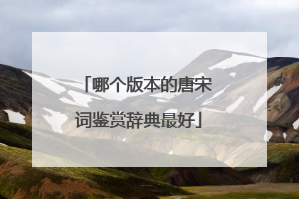 哪个版本的唐宋词鉴赏辞典最好
