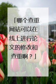 哪个查重网站可以在线上进行论文的修改和查重啊?