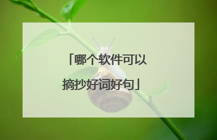 哪个软件可以摘抄好词好句