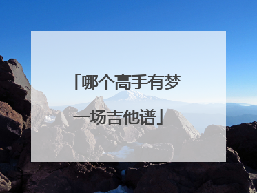 哪个高手有梦一场吉他谱