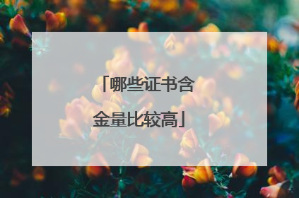 哪些证书含金量比较高