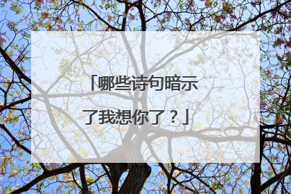 哪些诗句暗示了我想你了？