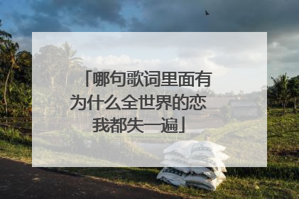哪句歌词里面有为什么全世界的恋我都失一遍