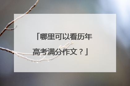 哪里可以看历年高考满分作文?