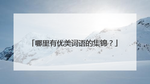 哪里有优美词语的集锦?