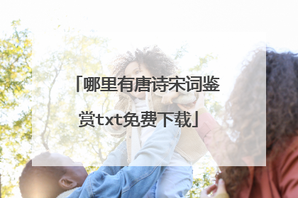 哪里有唐诗宋词鉴赏txt免费下载