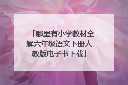 哪里有小学教材全解六年级语文下册人教版电子书下载