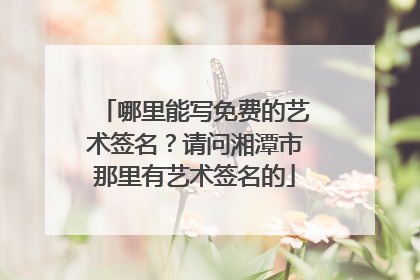哪里能写免费的艺术签名？请问湘潭市那里有艺术签名的