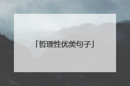 哲理性优美句子