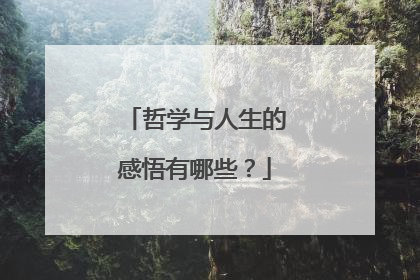 哲学与人生的感悟有哪些?