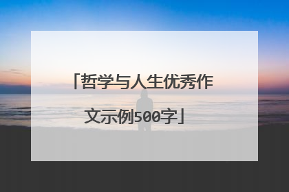 哲学与人生优秀作文示例500字