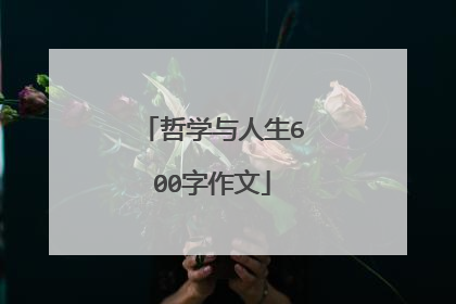 哲学与人生600字作文