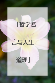 哲学名言与人生道理