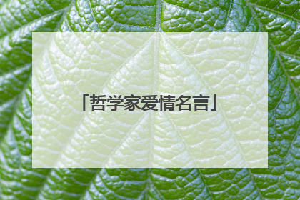 哲学家爱情名言