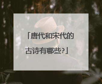 唐代和宋代的古诗有哪些?