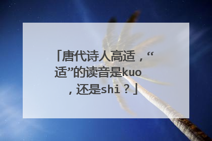 唐代诗人高适,“适”的读音是kuo,还是shi?