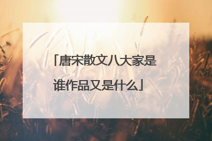 唐宋散文八大家是谁作品又是什么