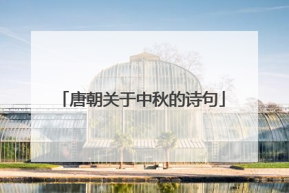 唐朝关于中秋的诗句