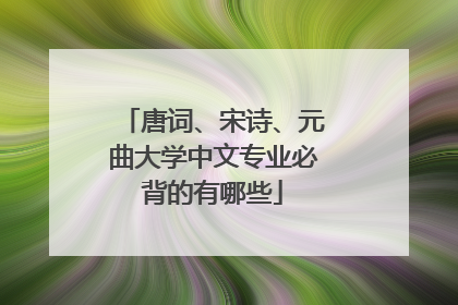 唐词、宋诗、元曲大学中文专业必背的有哪些