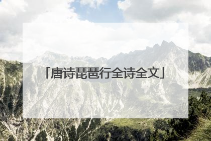 唐诗琵琶行全诗全文