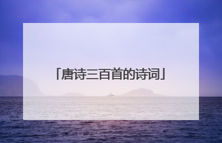 唐诗三百首的诗词