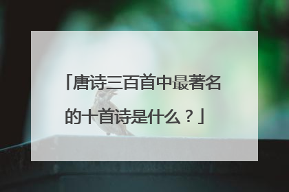 唐诗三百首中最著名的十首诗是什么？